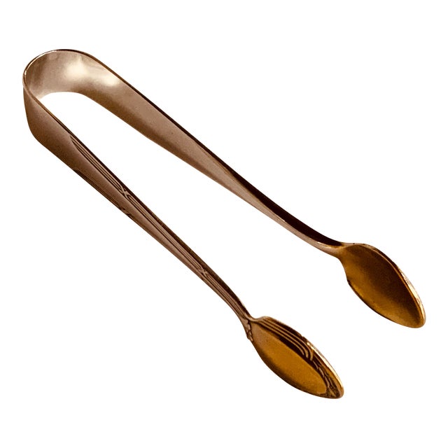 1930s WMF Germany Art Deco Silverplate Serving Tongs - 4" For Sale