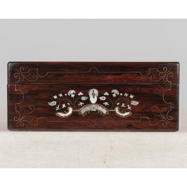 Brown 19th Century French Napoleon III Marquetry Box For Sale - Image 8 of 11
