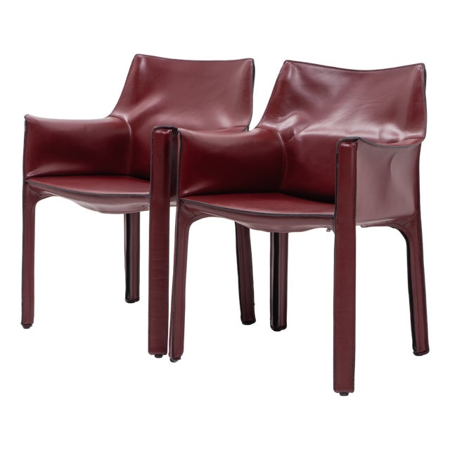 Cab 413 Chairs by Mario Bellini for Cassina, 1990s, Set of 2 For Sale