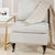 Slipper Chair, Off White & Espresso For Sale - Image 9 of 10