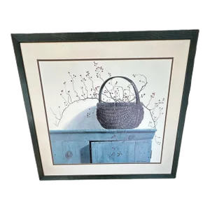 1987 Campanelli Paulin Elbe Wild Rose Berries 36x31 Inch Wood Framed Art Print Signed