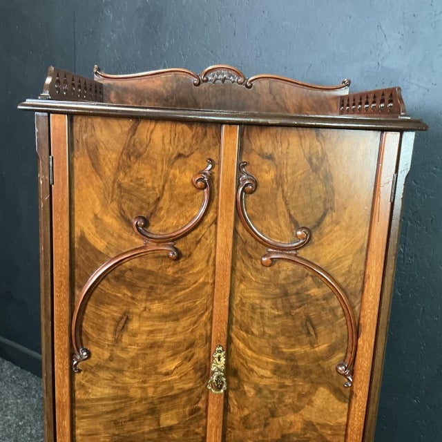 Early 20th Century Art Nouveau French Burr Walnut Music Cabinet, 1900 For Sale - Image 5 of 8