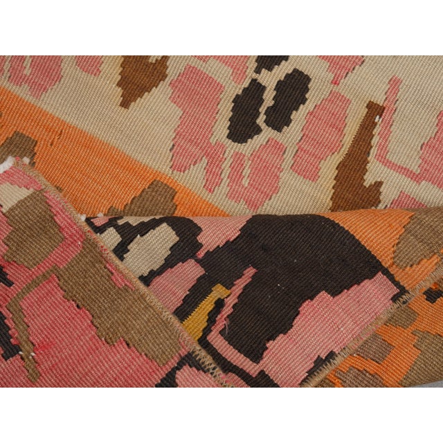 1970s Vintage Handmade Wool Cotton Yellow Area Rug For Sale - Image 11 of 11