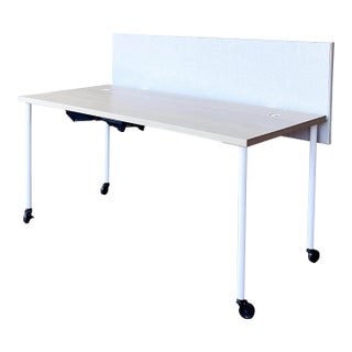 Knoll Attributed Desk With Fabric Privacy Barrier For Sale