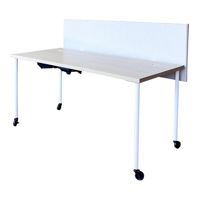 Knoll Desk With Fabric Privacy Barrier For Sale
