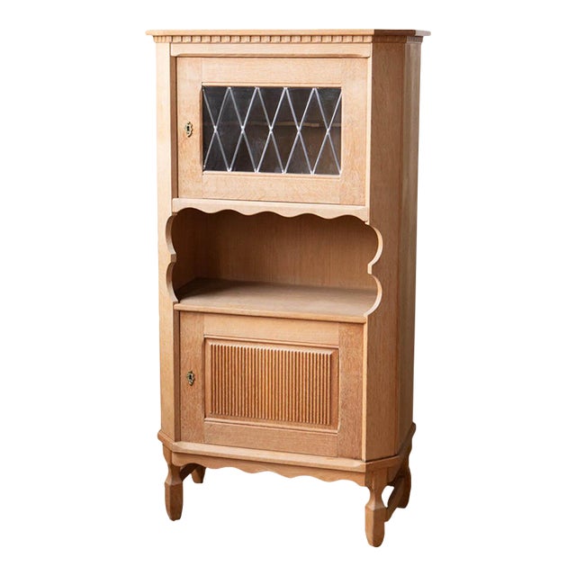 1960s Attributed to Henning Kjaernulf Danish Modern Oak Corner Cabinet For Sale