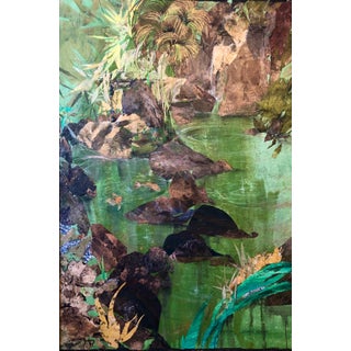 Leonard Brooks, Large Canadian Mexican Modernist Figurative Abstract Collage Painting Landscape, 1984 For Sale