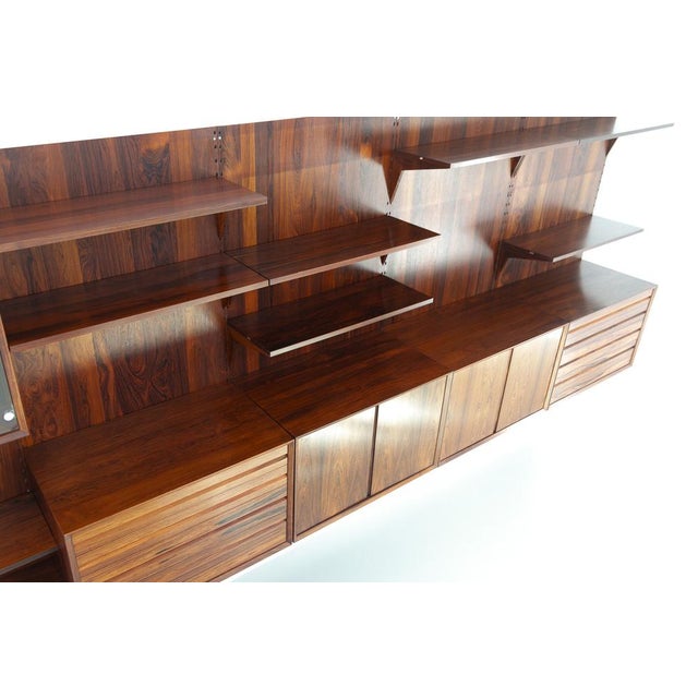 Cado Vintage Danish Rosewood 5-Bay Modular Wall Unit by Poul Cadovius for Cado, 1960s For Sale - Image 4 of 18