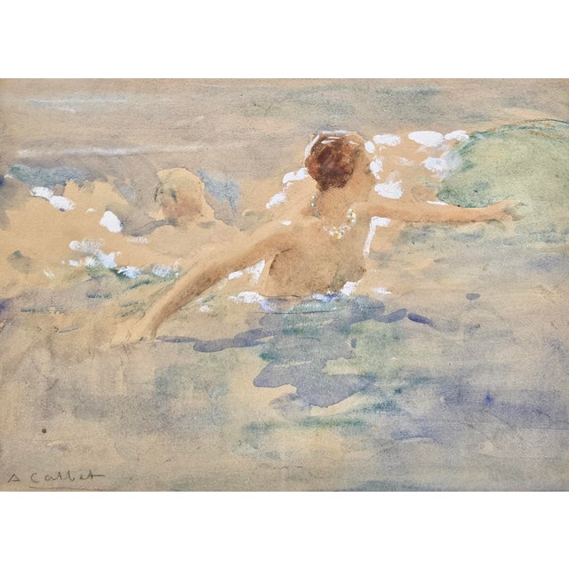 Antoine Calbet – Female Nude Bather in the Sea – French Belle Époque Painting For Sale - Image 4 of 10