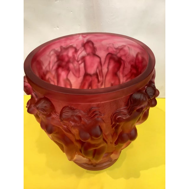 Red 1960s Vintage XL Red Naked Ladies Glass Art Unique Vase For Sale - Image 8 of 13