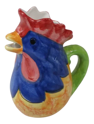 1980s Italian Hand Painted Rooster Jug