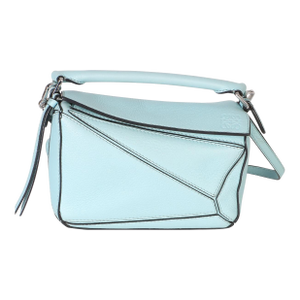 Light Blue Grained Calfskin Mini Puzzle