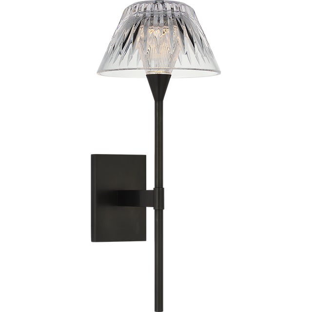 Black Waterford for Visual Comfort Signature Blaze 14" Sconce in Bronze with Clear Crystal For Sale - Image 8 of 14