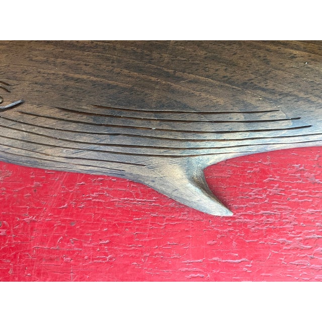 1990s Carved Plaque of Baleen Whale by Joe Yaiullo, Long Island Ny For Sale - Image 5 of 5