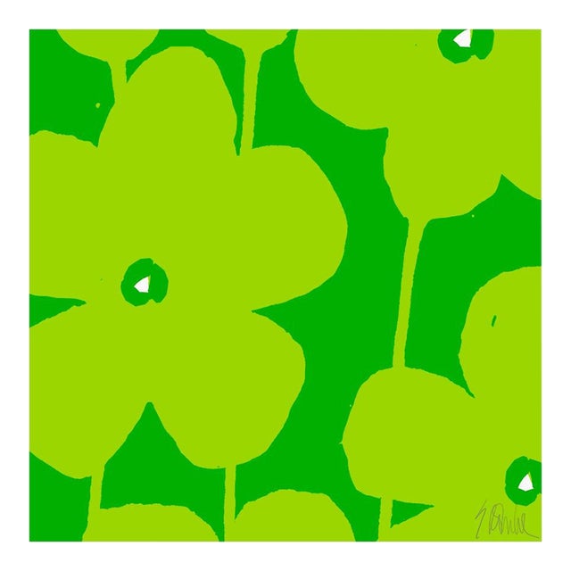 Fabulous Flowers in Green No. 1 Fine Art Print 46" X 46" by Liz Roache For Sale