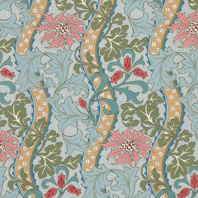 Morris & Co. Cornflower Wallpaper in Rose/Woad For Sale