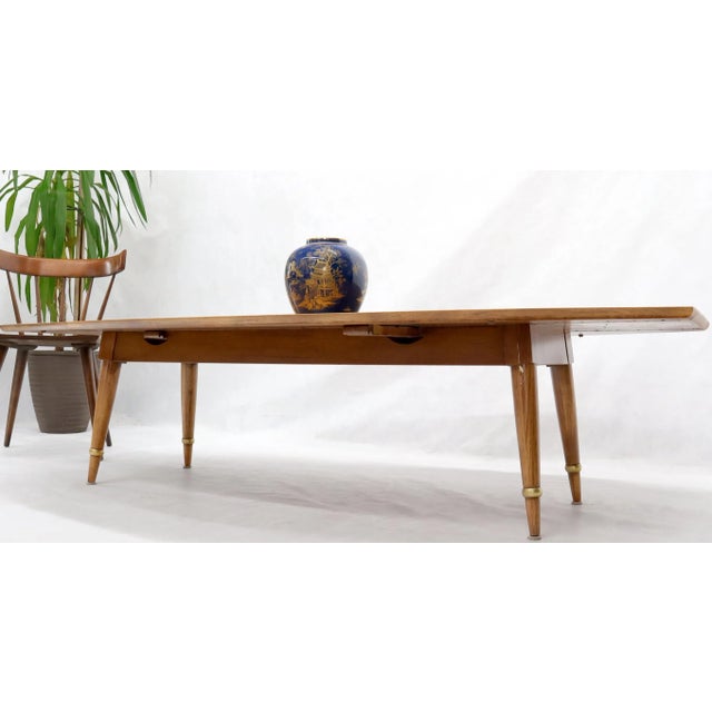 Boat Shape Large Drop Leaf Expandable Coffee Table For Sale - Image 9 of 13