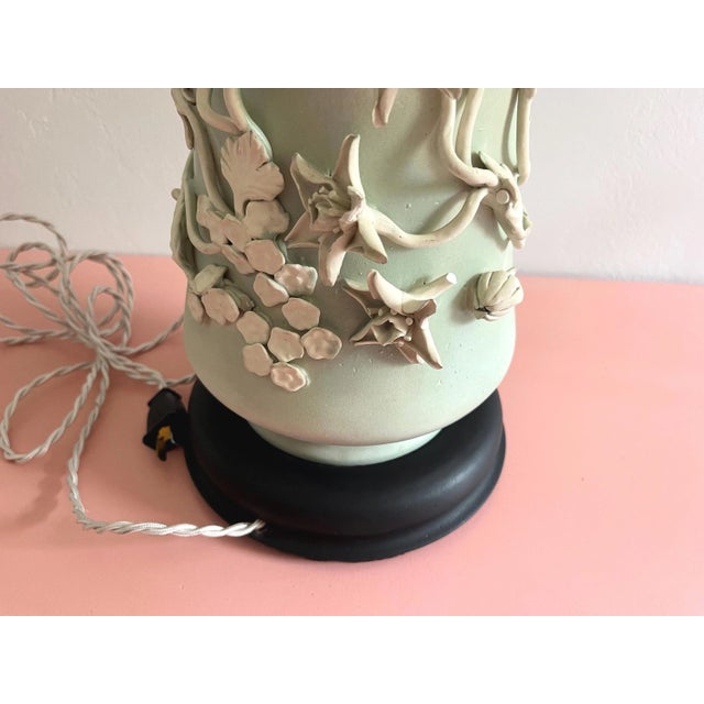 Italian Applied Floral Lamp & Shade, 1960s For Sale - Image 16 of 17