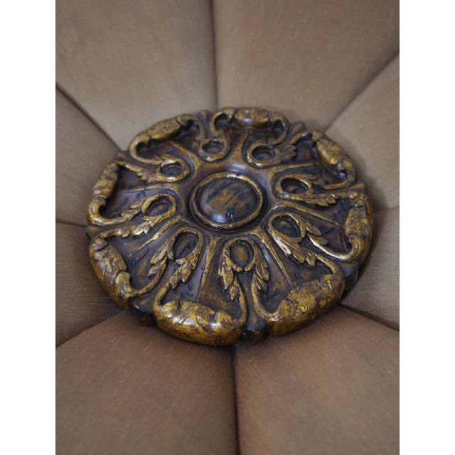 Textile Marge Carson Large Round Upholstered ‘Puff’ Ottoman For Sale - Image 7 of 13
