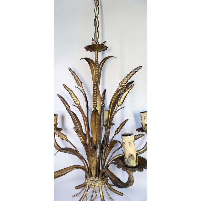 Hollywood Regency Hollywood Regency Gilt Metal Pendant Light from Hans Kögl, 1970s For Sale - Image 3 of 14