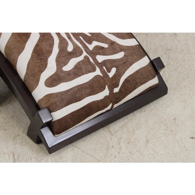 Art Deco Modern Style Zebra Print Chair & Ottoman For Sale - Image 13 of 18