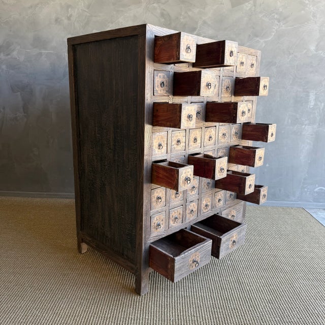 Mid 20th Century Asian Apothocary Cabinet With Drawers For Sale - Image 4 of 11
