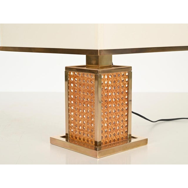 Table Lamp in Vienna Straw and Acrylic Glass, Italy, 1970s For Sale - Image 10 of 13