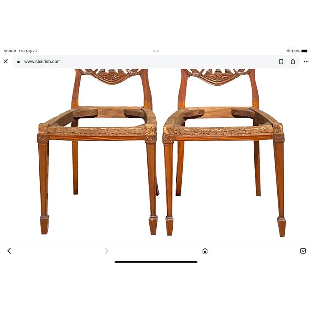 Vintage Regency Marquetry Balloon Back Chairs - a Pair For Sale - Image 10 of 12