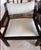 Pair of Vintage Bench-Made Black Walnut Lounge Chairs — Kravet Couture Linen For Sale - Image 4 of 4