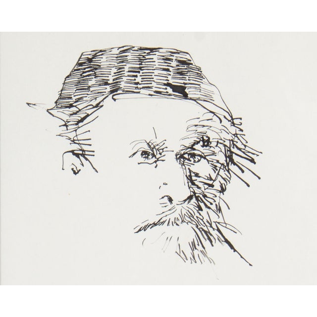 Drawing/Sketching Materials Abstract Ink Portrait Drawing by James L. Bruch For Sale - Image 7 of 8
