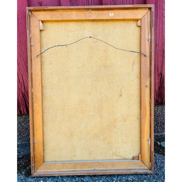 Textile Vintage Oil Painting on Canvas of Nude Woman For Sale - Image 7 of 7