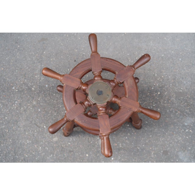 Side table made of solid wood. The trays consist of boat rudders. French work in the middle of the 20th century. Very good...