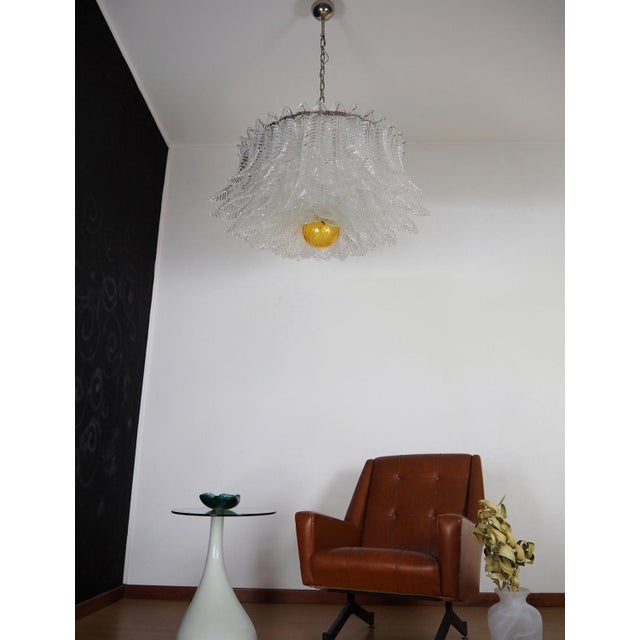 Large Murano Glass Chandelier with 100 Clear Felci Glasses, 1990s For Sale - Image 15 of 18