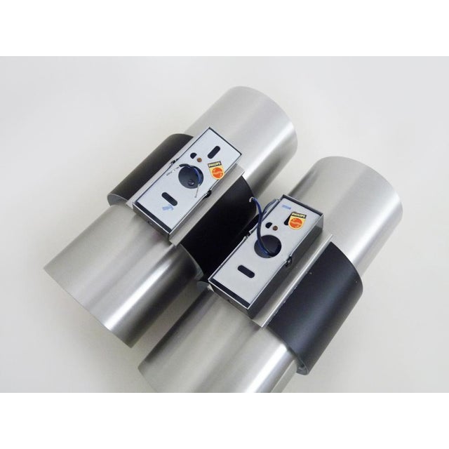 Black Chrome and Black Wall Lights from Philips, 1960s, Set of 2 For Sale - Image 8 of 10