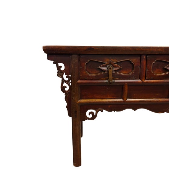 Antique 19th Century Solid Elm Altar Console Table For Sale In Greensboro - Image 6 of 7