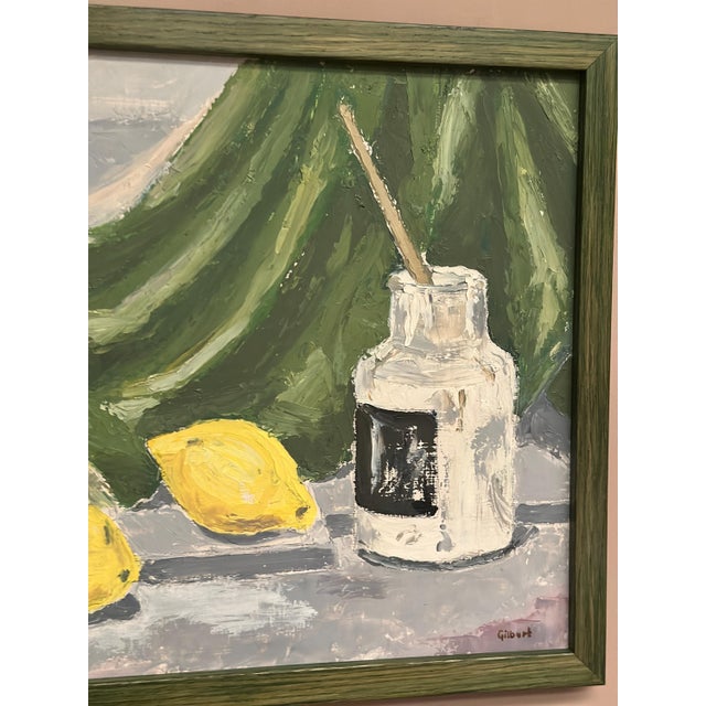 Gilbert, Still Life with Lemons and Inkpot, 1950s, Oil on Panel, Framed For Sale - Image 10 of 15