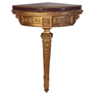 18th Century North Italian Encoignures with Porphyry Marble Top, Set of 2 For Sale