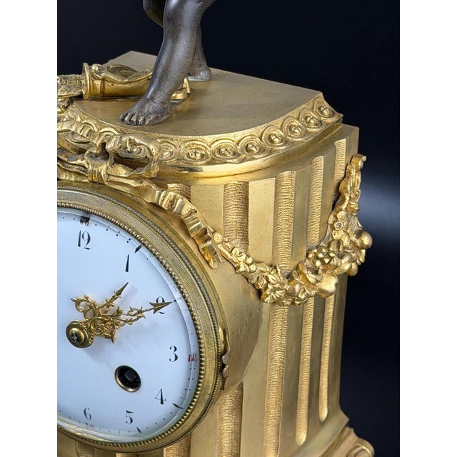 Louis XVI French Gilt Bronze Mantel Clock with Cupid For Sale - Image 12 of 16