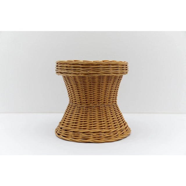 Mid-Century Modern Rattan Stool with Storage Space, Italy 1960s Very good condition.