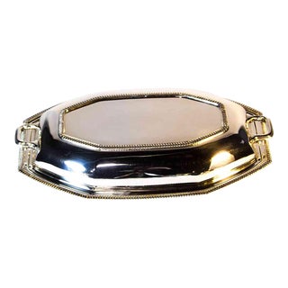 1970’s Vintage/New Silver Octagon Gadroon Entree Dish & Cover With Gadroon Applied Border For Sale