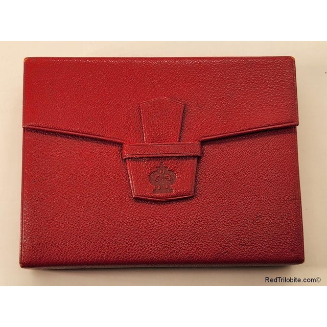 1950s 2 Sets of “Classique” Playing Cards by Draeger Frères Enclosed in a Red Leather Case For Sale - Image 5 of 10