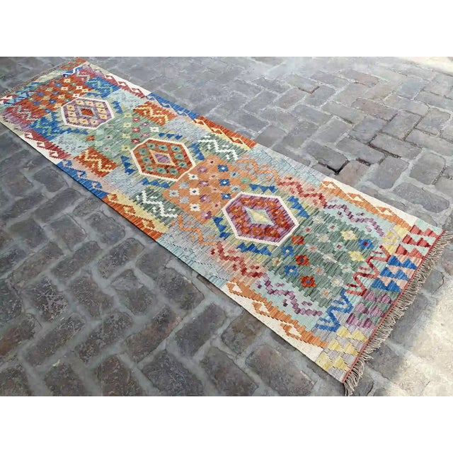 Handwoven Multicolored Kilim Runner - 2.9 X 9.7 For Sale - Image 4 of 11