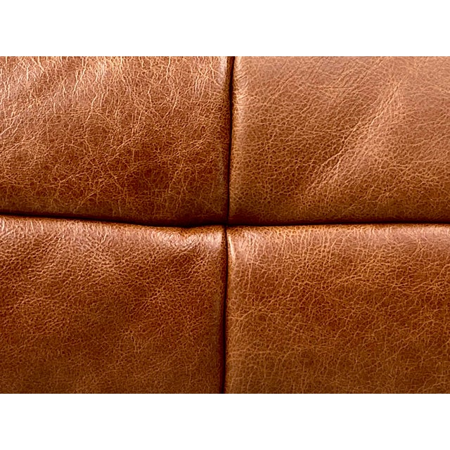 French Togo T3-Seater Sofa in Cognac Leather by Michel Ducaroy for Ligne Roset For Sale - Image 6 of 14