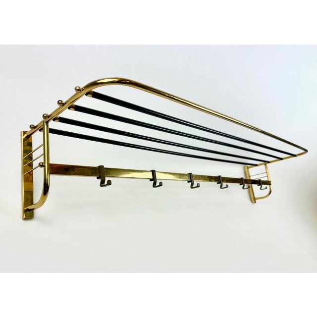 1960s Mid-Century Modern Brass Coat and Hat Rack, 1960s For Sale - Image 5 of 18