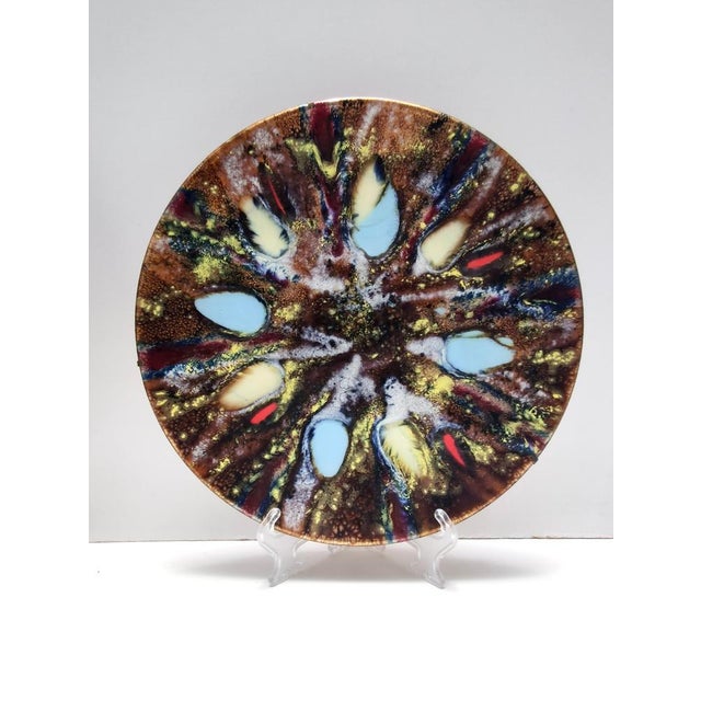 Vintage Lacquered Copper Decorative Plates, 1950s, Set of 2 For Sale - Image 4 of 14