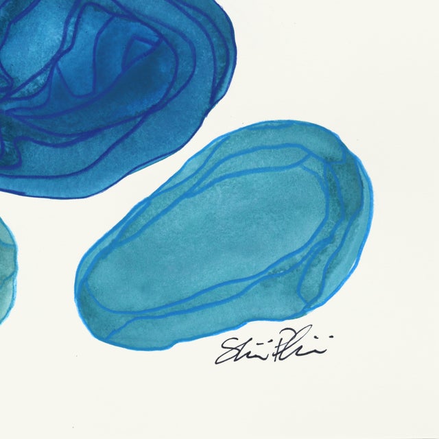 2020s 7.10.24 #4 - Blue and Green Abstract Mixed Media Art on Paper Original Artwork by Shiri Phillips For Sale - Image 5 of 6