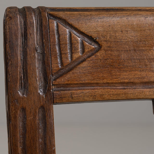 Chestnut Pair of 19th Century French Chestnut Brown Carved Oak Chairs For Sale - Image 8 of 15