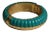1980s Kenneth Jay Lane Teal Enamel and Gold Bangle For Sale