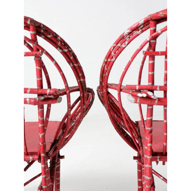 Antique Adirondack Children's Twig Chairs Pair For Sale - Image 10 of 13