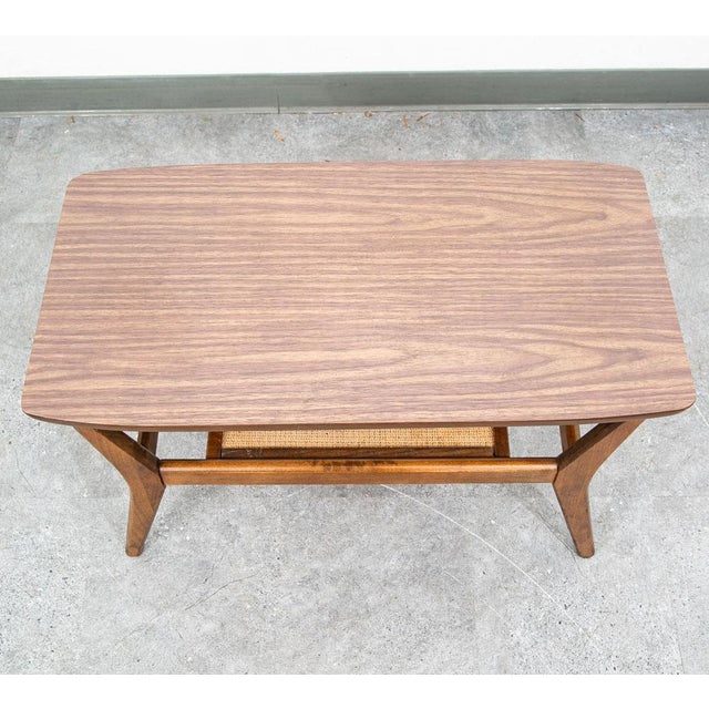 1970s Mid Century Modern Coffee Table Slat Beech Sculptural Danish Shelf Vintage MCM For Sale - Image 5 of 9